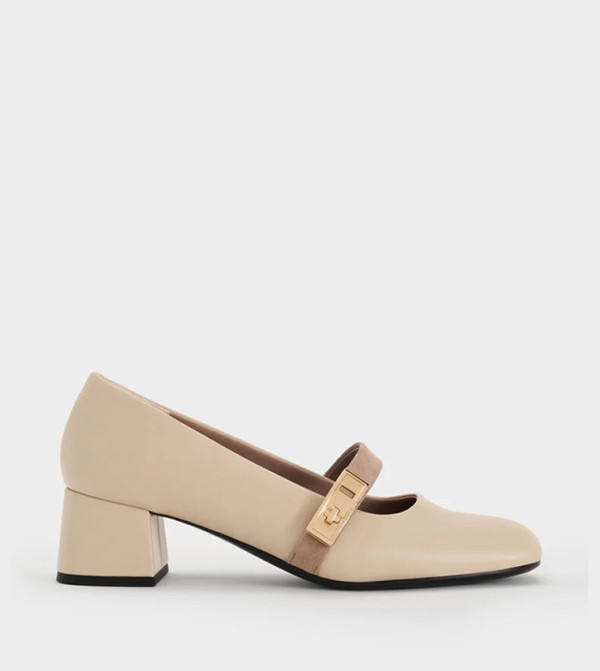 LANDO Metal Accent Mary Jane Pumps