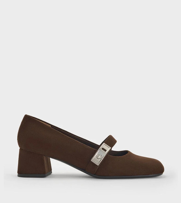 LANDO Faux Suede Mary Jane Pumps