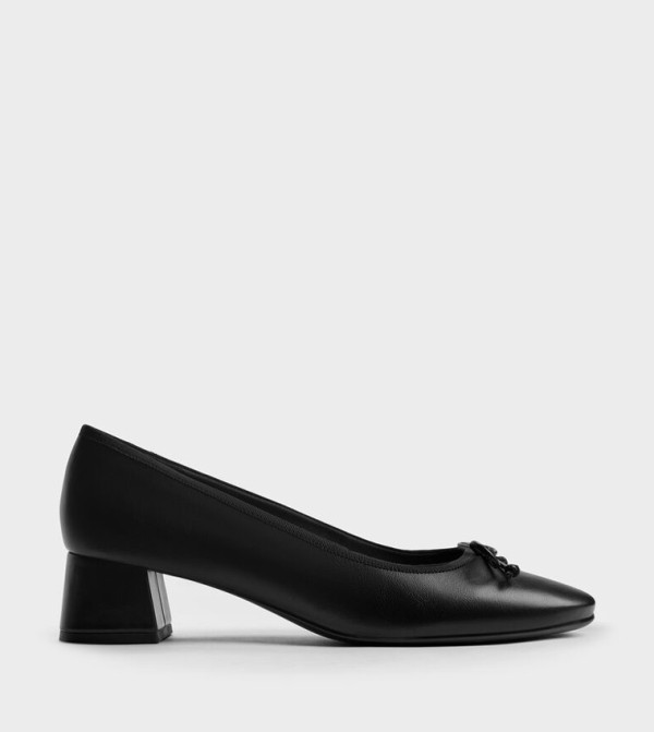 Bow Detail Round Toe Pumps