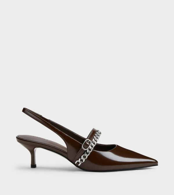 GEORGIE Chain Detail Slingback Mary Jane Pumps