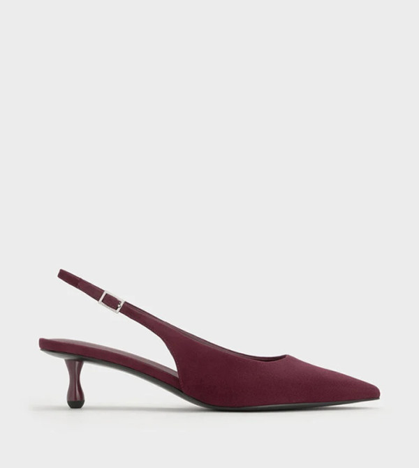 RUTHIE Faux Suede Slingback Pumps