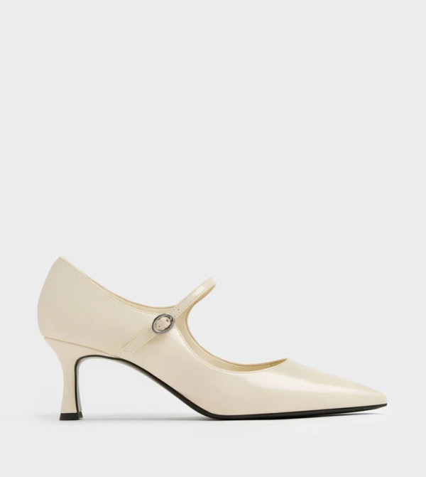 Glossy Pointed Toe Mary Jane Pumps