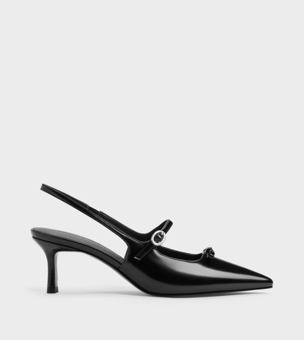 SONALI Solid Bow Detail Slingback Pumps