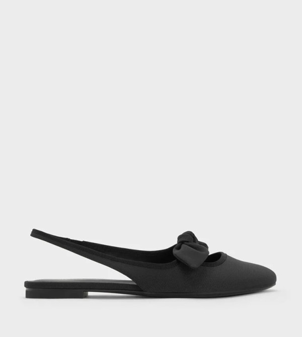Knot-Bow Slingback Flat Shoes