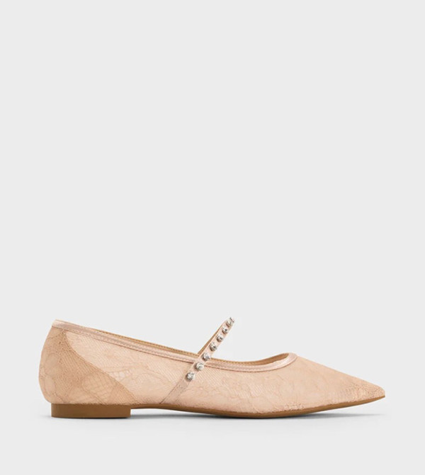 Lace & Satin Crystal Mary Jane Shoes
