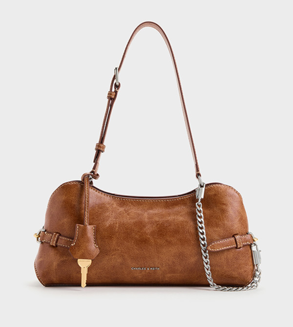DELFINA Chain Side-Belt Shoulder Bag
