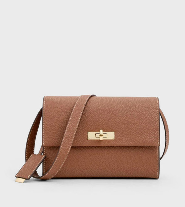 CHANCE Textured Twist-Lock Crossbody Bag