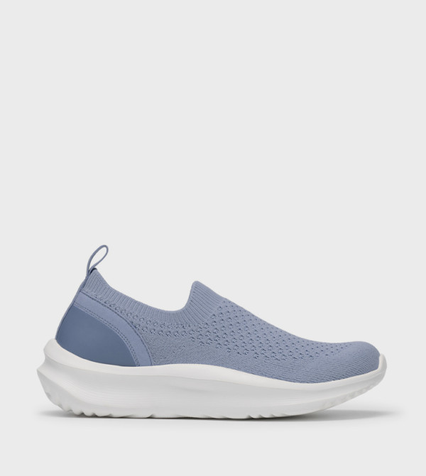 SOLEVANA MAE Textured Round Toe Slip-Ons
