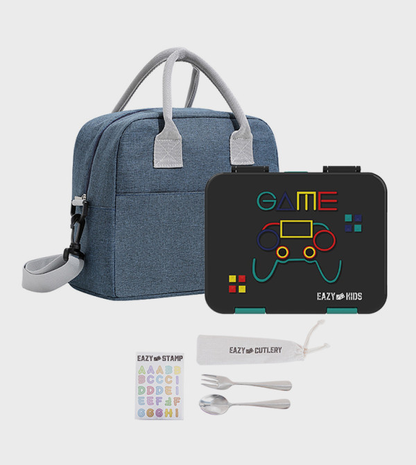 6 & 4 Convertible Bento Lunch Box and Lunch Bag Set - Gamer