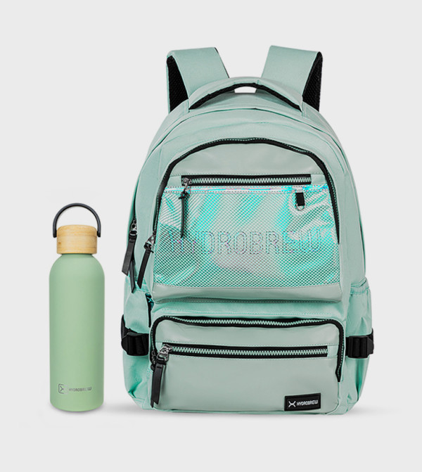 18" Backpack & Double Wall Stainless Steel Water Bottle, 500ml