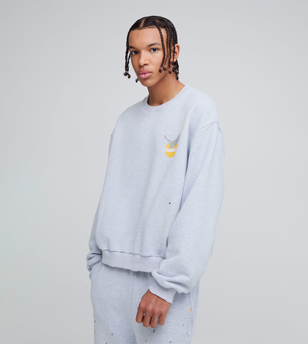 Printed Long Sleeves Oversized Sweatshirt