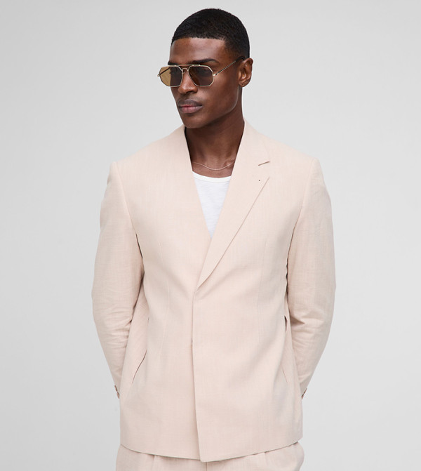 Linen Blend Straight Fit Blazer
