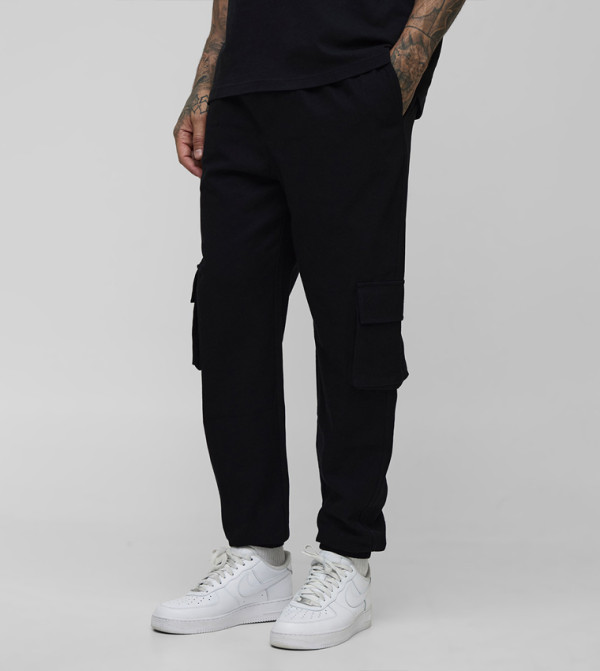 Tall Slim Fit Elastic Waist Cuffed Cargo Trousers