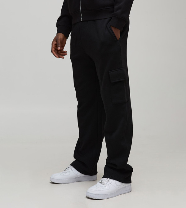 Mid Rise Straight Fit Cargo Sweatpants