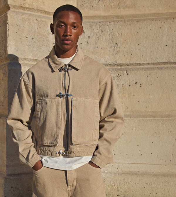 Clasp Detail Boxy Fit Denim Jacket