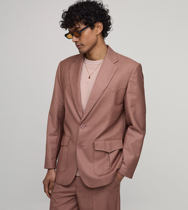 Western Detail Straight Fit Blazer
