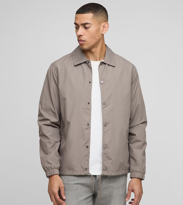 Regular Fit Collared Coach Jacket