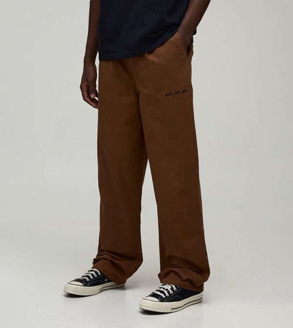 Half and Half Cargo Embroidered Trousers