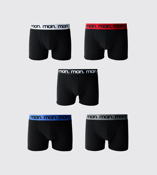 5-Pack Logo Waistband Trunks