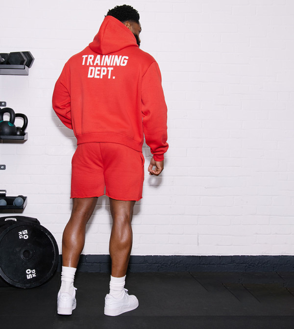 Training Dept Back Printed Boxy Hoodie