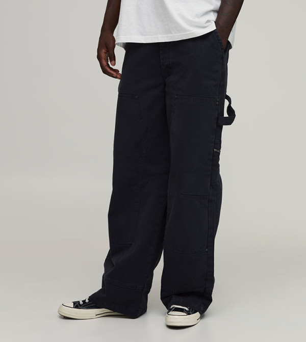 Twill Multi Pocket Carpenter Baggy Fit Trousers