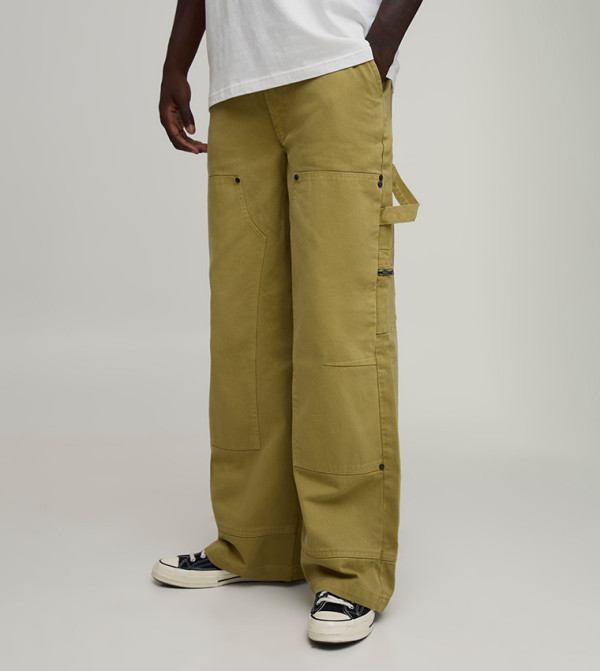 Twill Multi Pocket Carpenter Baggy Fit Trousers