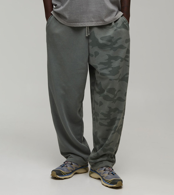 Balloon Fit Camo Washed Loopback Sweatpants