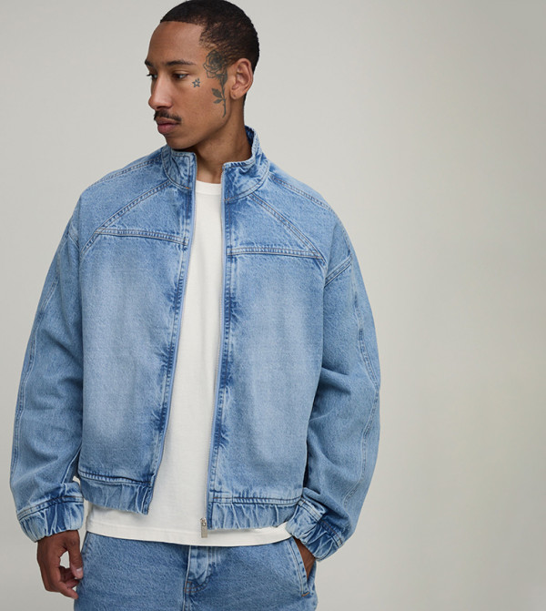 Washed Panelled Denim Jacket