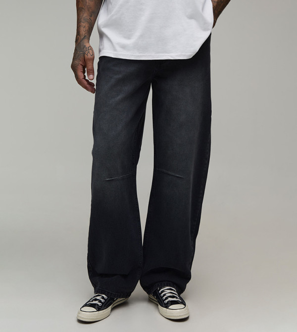 Plus & Tall Washed Knee Dart Relaxed Fit Jeans