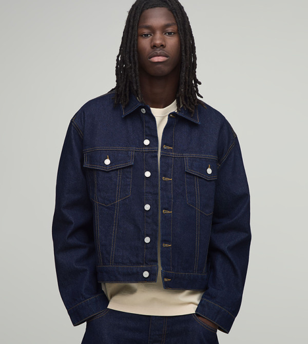 Essential Solid Oversized Denim Jacket