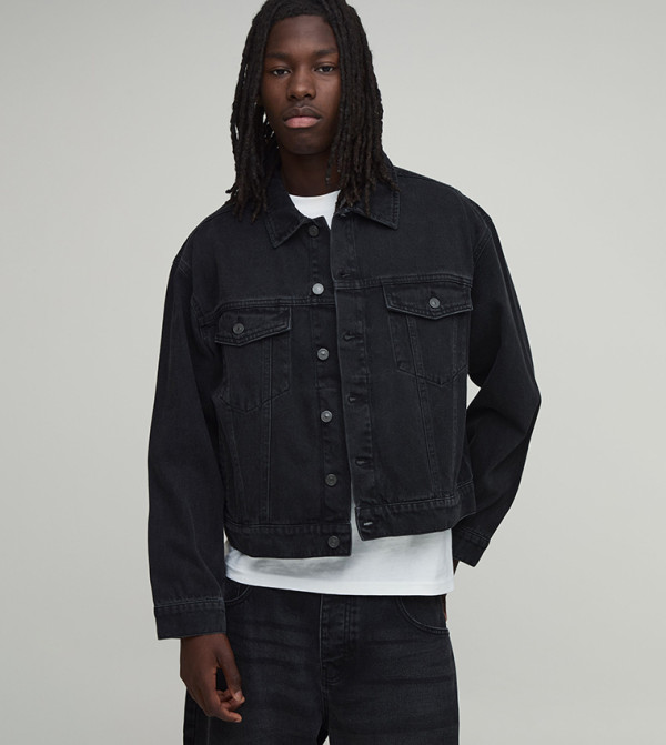 Essential Solid Oversized Denim Jacket