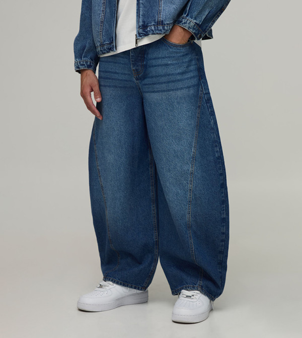 Washed Barrel Leg Jeans