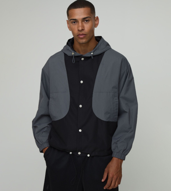 Contrast Panel Ripstop Cagoule Jacket