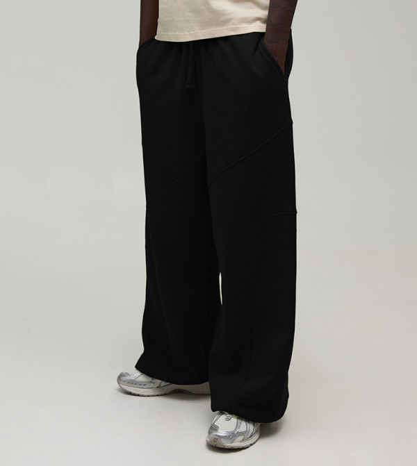 Exposed Seam Toggle Hem Extreme Wide Leg Sweatpants