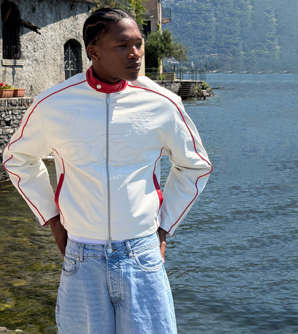 Embossed Boxy Fit Ofcl Moto Jacket