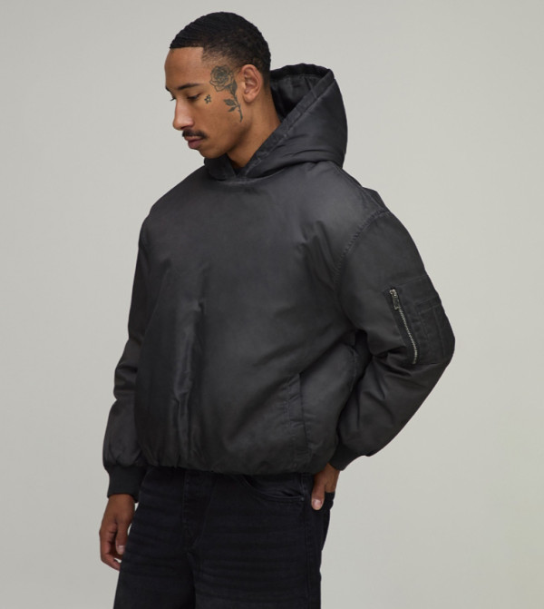 Pull Over Hooded Boxy Fit Jacket