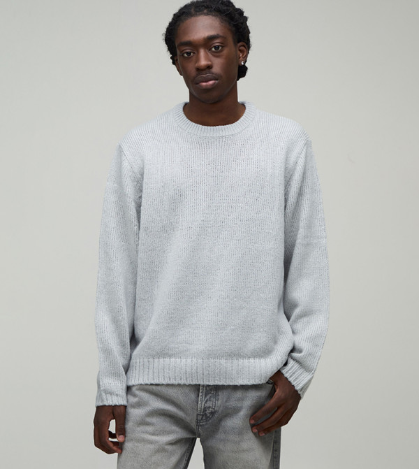 Crew Neck Brushed Knitted Sweater
