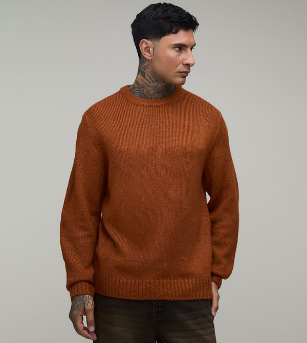 Tall Brushed Crew Neck Knitted Sweater