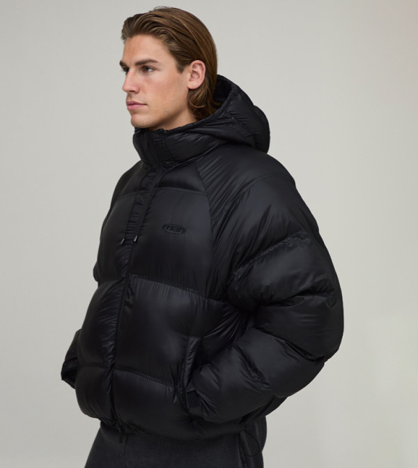Bubble Fit Translucent Hooded Boxy Puffer Jacket