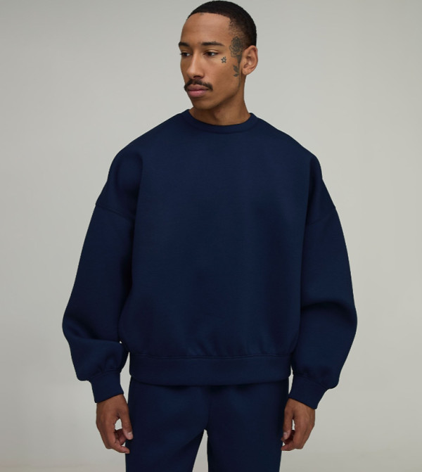 Batwing Crew Neck Scuba Oversized Sweatshirt