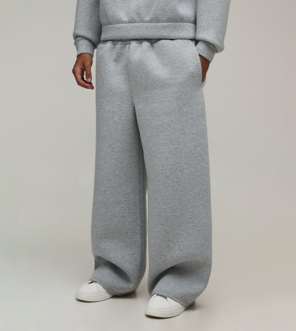 Elastic Waist Wide Leg Scuba Sweatpants