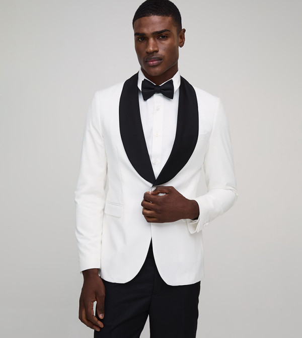 Plunge Front Sim Fit Tuxedo Blazer