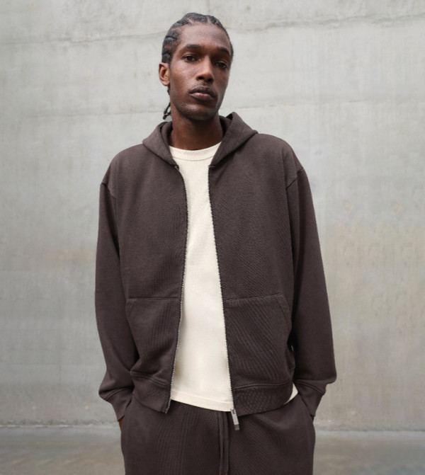 Premium Washed Zip Through Oversized Hooded Jacket