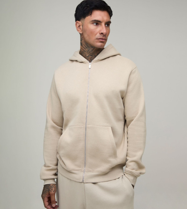 Tall Essential Long Sleeves Boxy Hooded Jacket