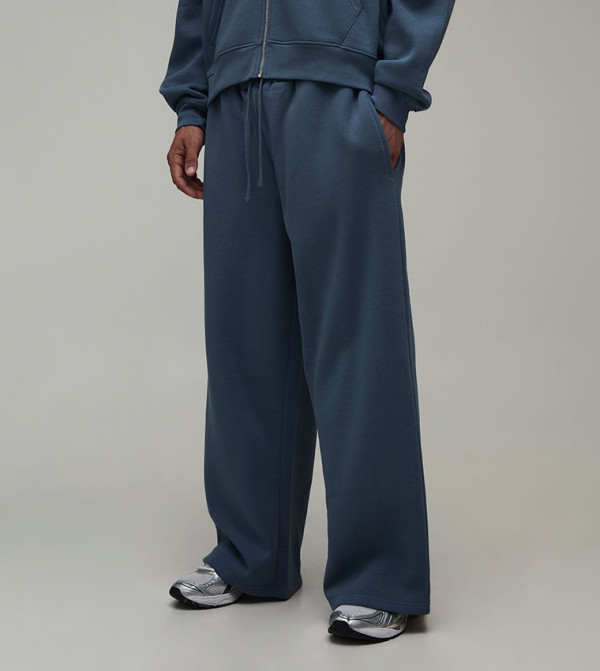 Drawstring Waist Wide Leg Sweatpants