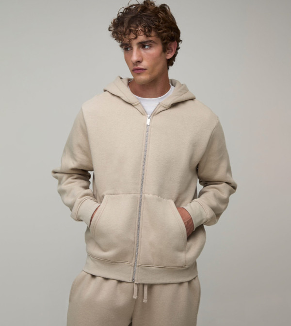 Essential Regular Fit Zip Through Hooded Jacket