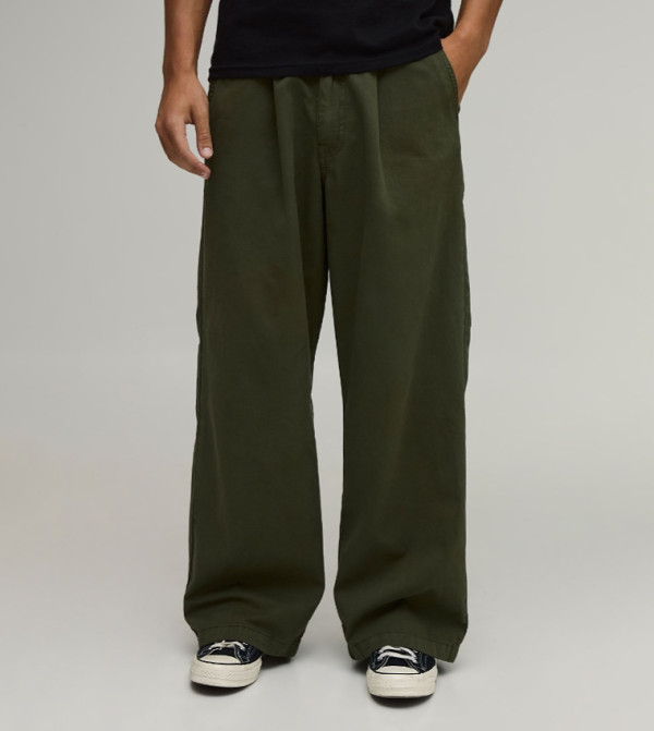 Essential Elastic Waist Baggy Fit Trousers