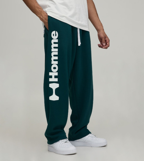 Moto Print Baggy Fit Sweatpants