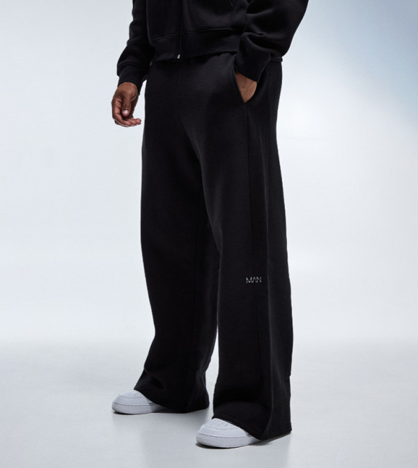 Side Panel Wide Leg Sweatpants