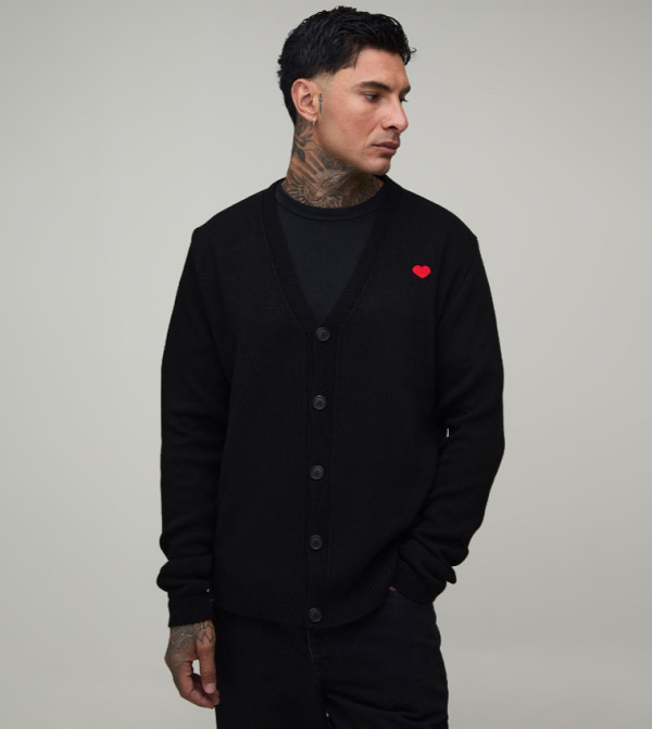 Tall Regular Fit Embroidered Knitted Cardigan